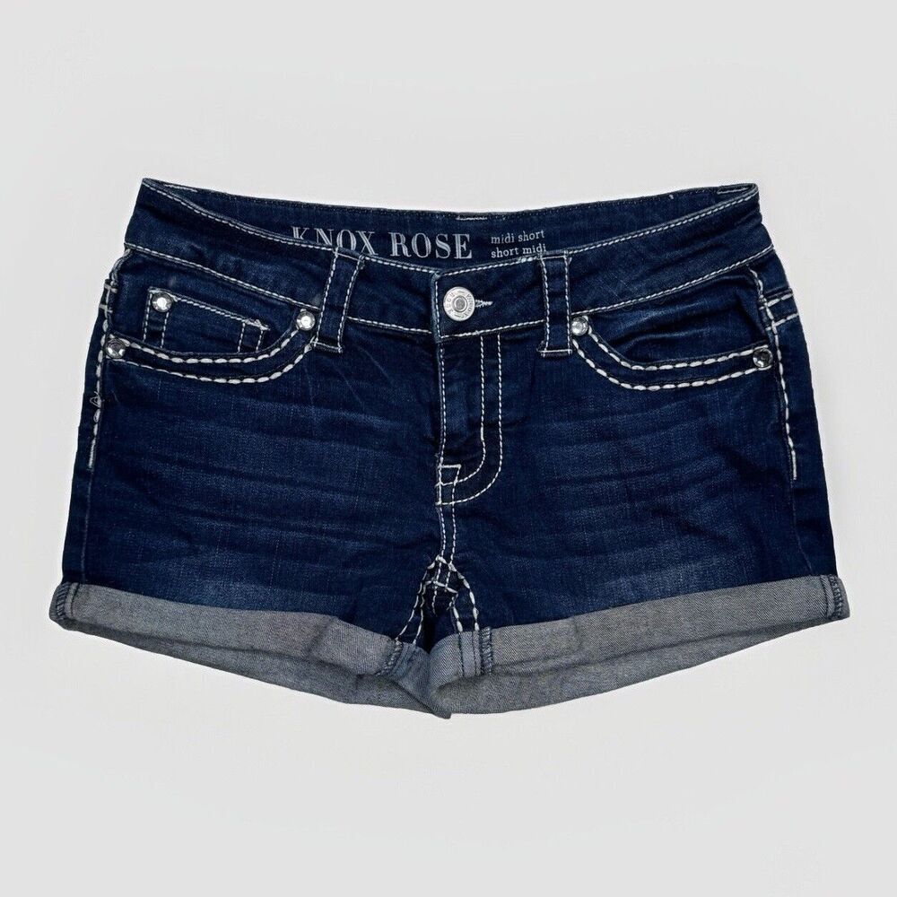 Knox Rose Shorts Womens 6 Midi Short Cuffed Power Stretch Measures W28